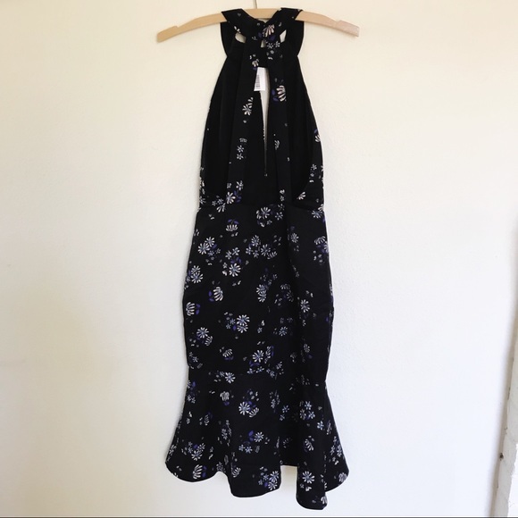 NWT Endless Rose Black Floral Halter Dress - Picture 3 of 7